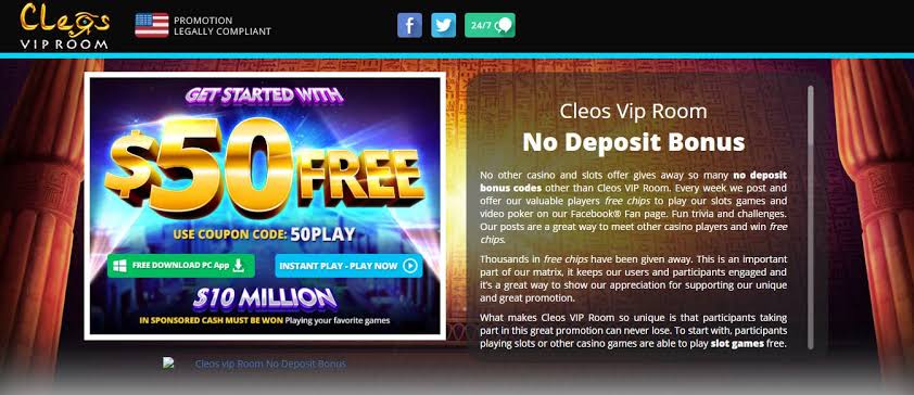 Cleos VIP Room Casino No Deposit Casino Bonus