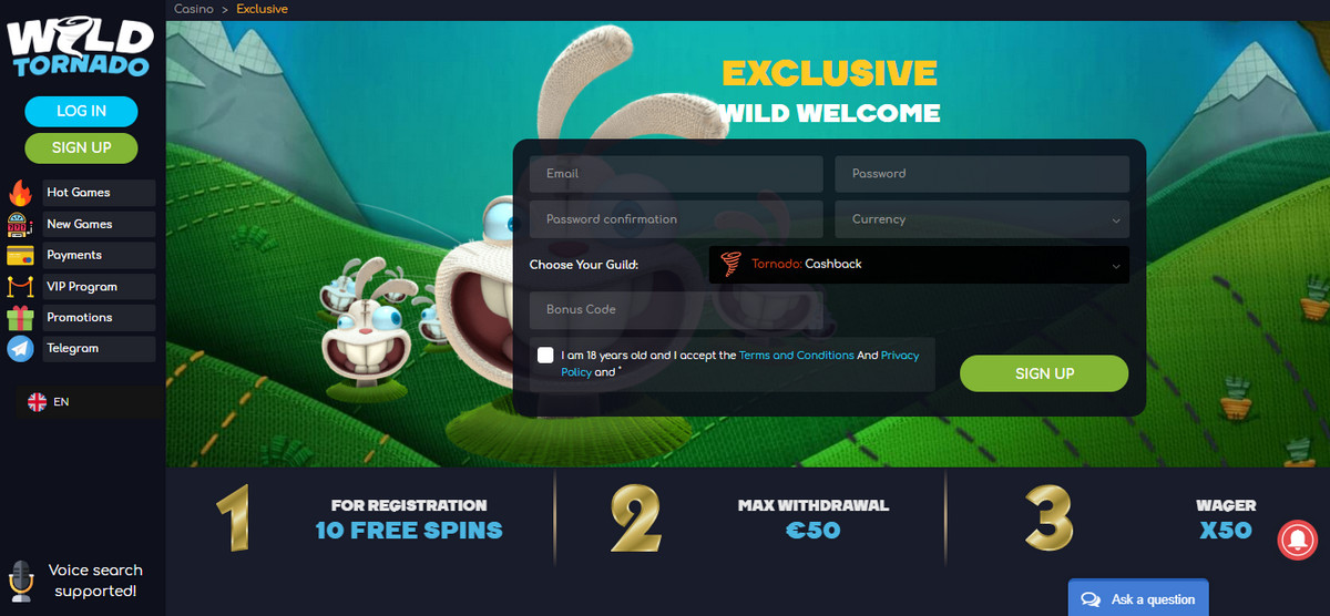 New Online Casinos - WildTornado Casino