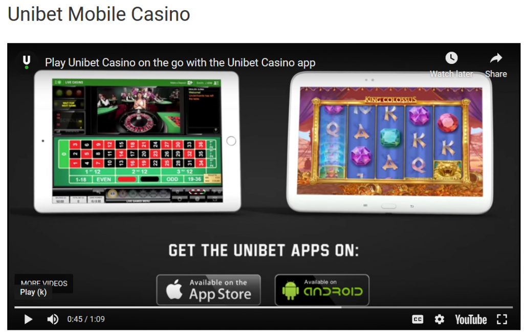 Unibet Mobile Casino