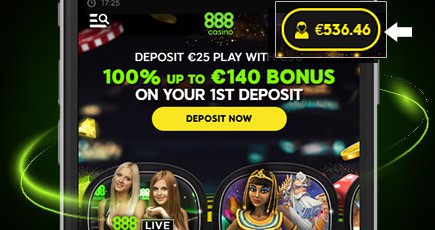depositing funds into 888 Casino