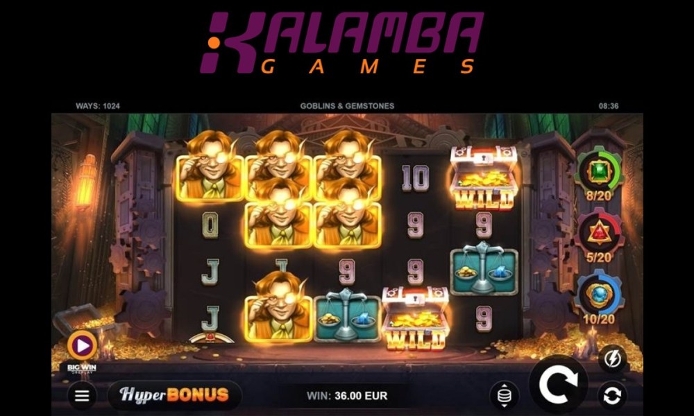 Panel of Bitcoin Casino slot Goblins and Gemstones